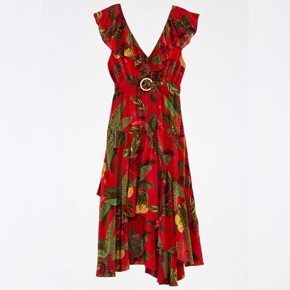 Farm Rio Red Forest Birds without Belt size M - Picture 4 of 13